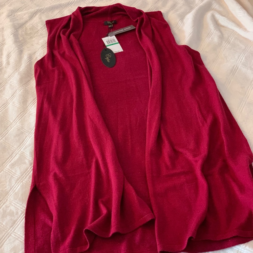 Cashmere blend sleeveless jacket. Never been worn.